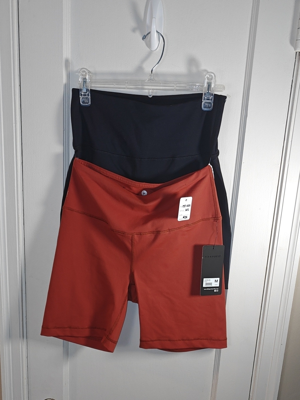 Reflex Two- Packn High-Waist Bike Shorts in Rust and Black